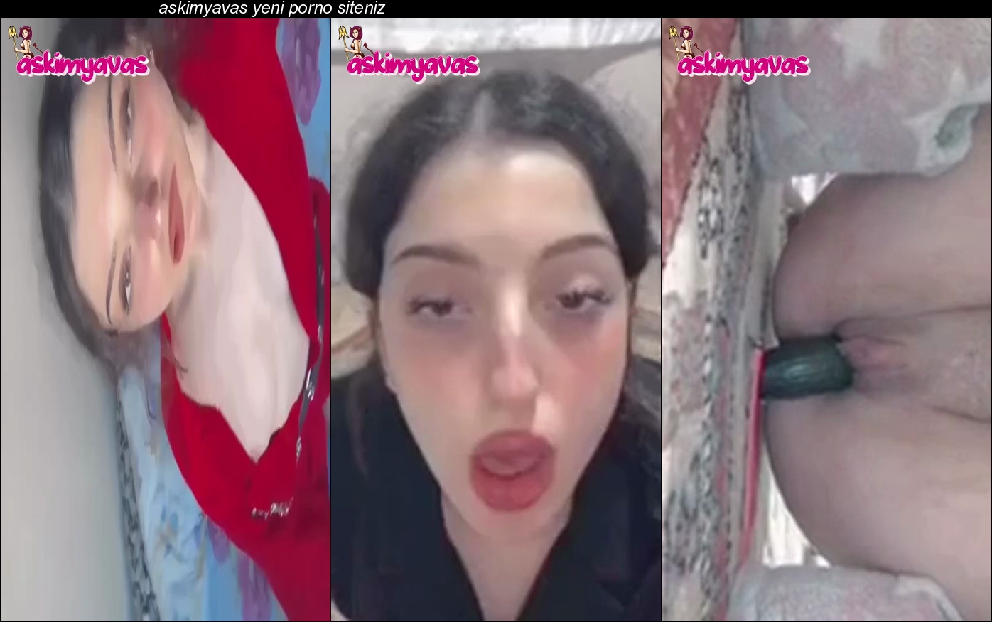 Kendine salatalık sokan kırmızı kıyafetli afeti devran